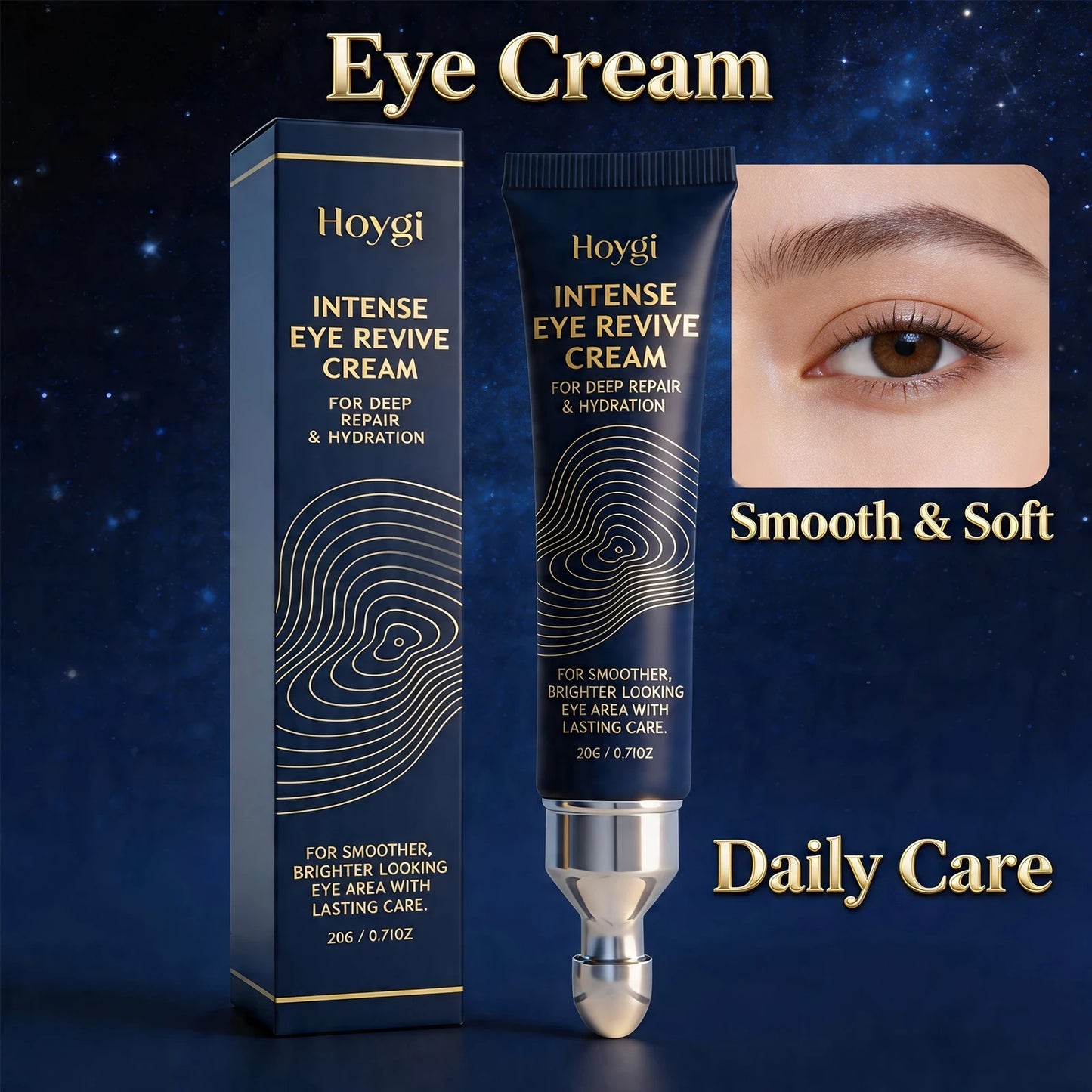 Hydrating Eye Cream with Massage Applicator Around the Eyes Smoothing Fine Lines Anti Dark Circle Puffiness Brighten Eye Contour Peaceful Pleasures Health and Wellness