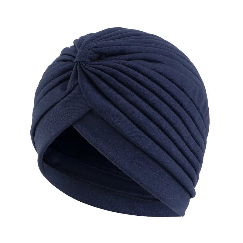 Velvet Turban Head Wrap Scarf for Women – All-Season Headwear Turban Head Wrap Peaceful Pleasures Health and Wellness Navy blue
