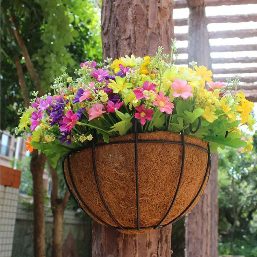 Coconut Palm Iron Hanging Basket Flower Pot | Garden Wall Decor
