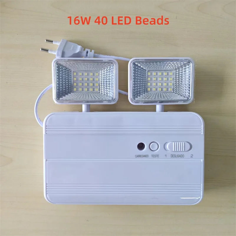 360° Dual-Head LED Emergency Light | Auto-On, Rechargeable