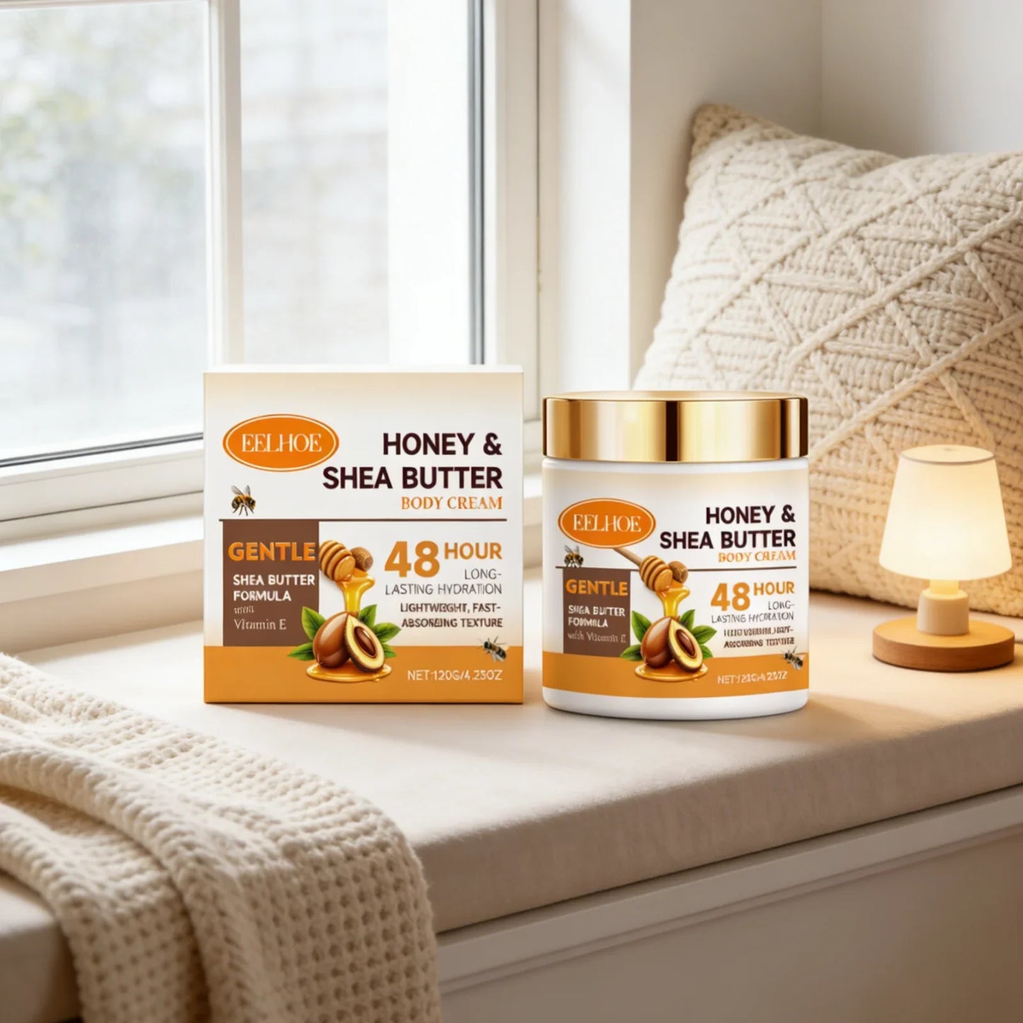 Eelhoe Honey Shea Butter Body Cream – 48-Hr Moisture | 120g