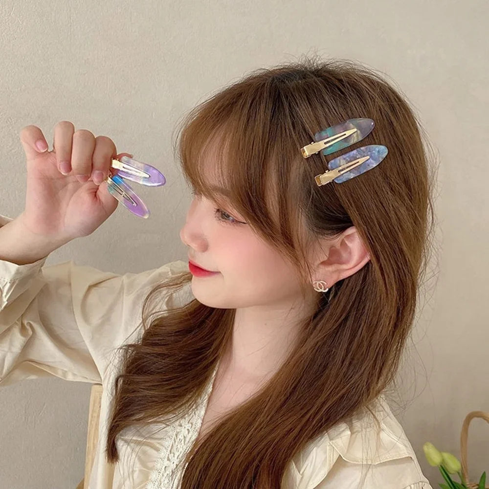 Set 4/2 Pcs No Bend Crease Seamless Hair Clips Fringe Hairpin Duckbill Clip Makeup Bangs Fixed Side Bangs Salon Styling Headwear Peaceful Pleasures Health and Wellness