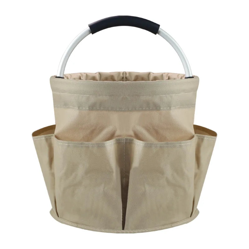 Hot 17L Large Storage Organiser Bag Folding Basket Picnic Tote Outdoor Cleaning Caddy with Handle Tool Bag Cleaning Supplies Peaceful Pleasures Health and Wellness khaki