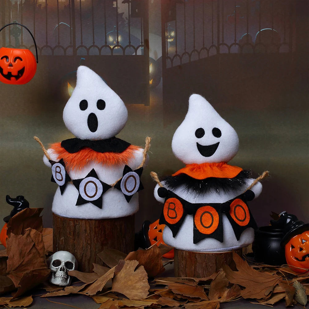 White Ghosts Plush Doll Decor For Halloween Mini Ghosts Stuffed Doll Party Home Table Tray Decor For Spookys Porch Decoration Peaceful Pleasures Health and Wellness