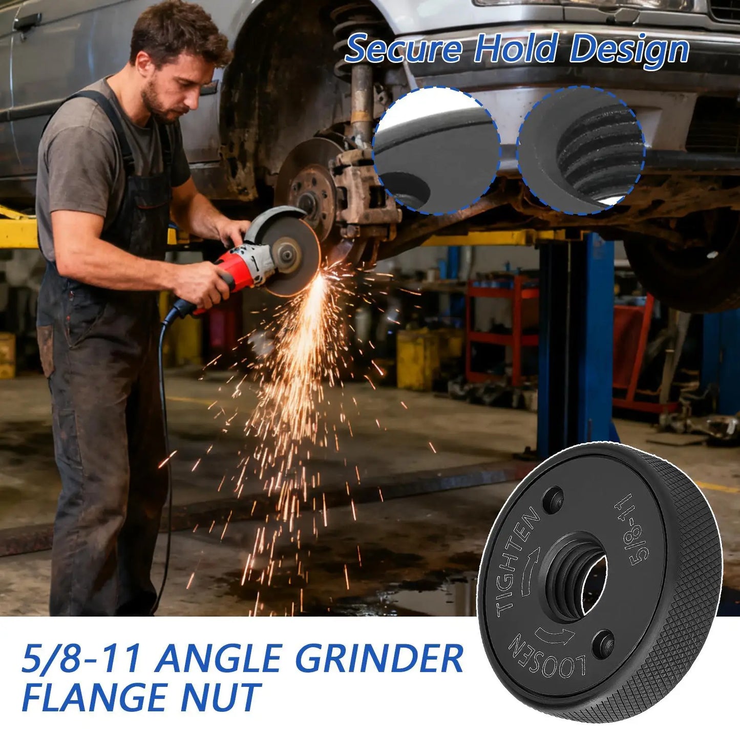 Angle Grinder Self-Locking Flange Nut | 5/8"-11 Alloy Steel