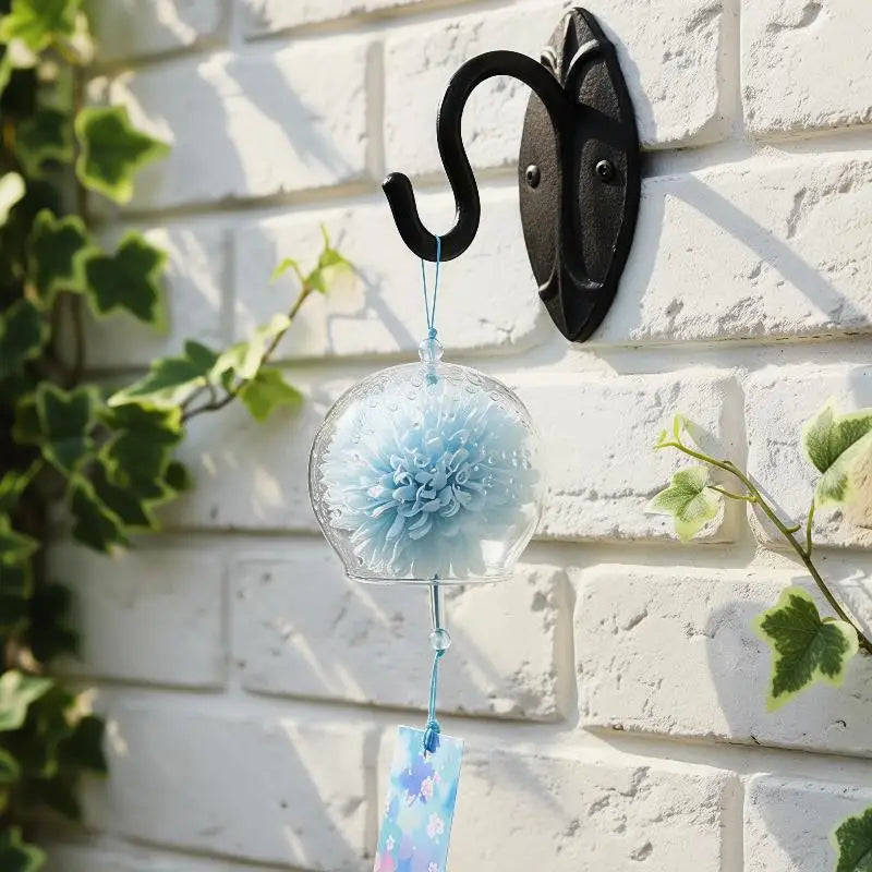 Japanese Glass Wind Chime with Artificial Flower | Home Decor Glass Wind Chime Peaceful Pleasures Health and Wellness