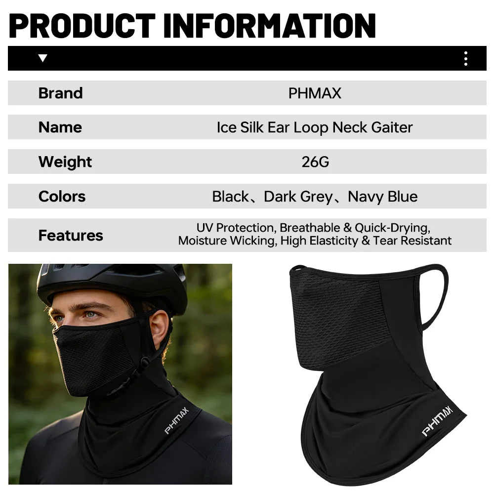 PHMAX Ice Silk Cycling Mask – UV Protection & Quick Dry