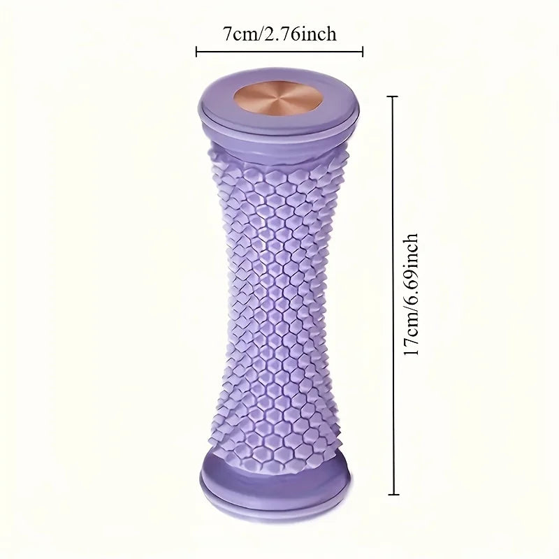 A massage device, specifically a foot massager, designed to alleviate muscle fatigue and discomfort in the feet. Peaceful Pleasures Health and Wellness PURPLE
