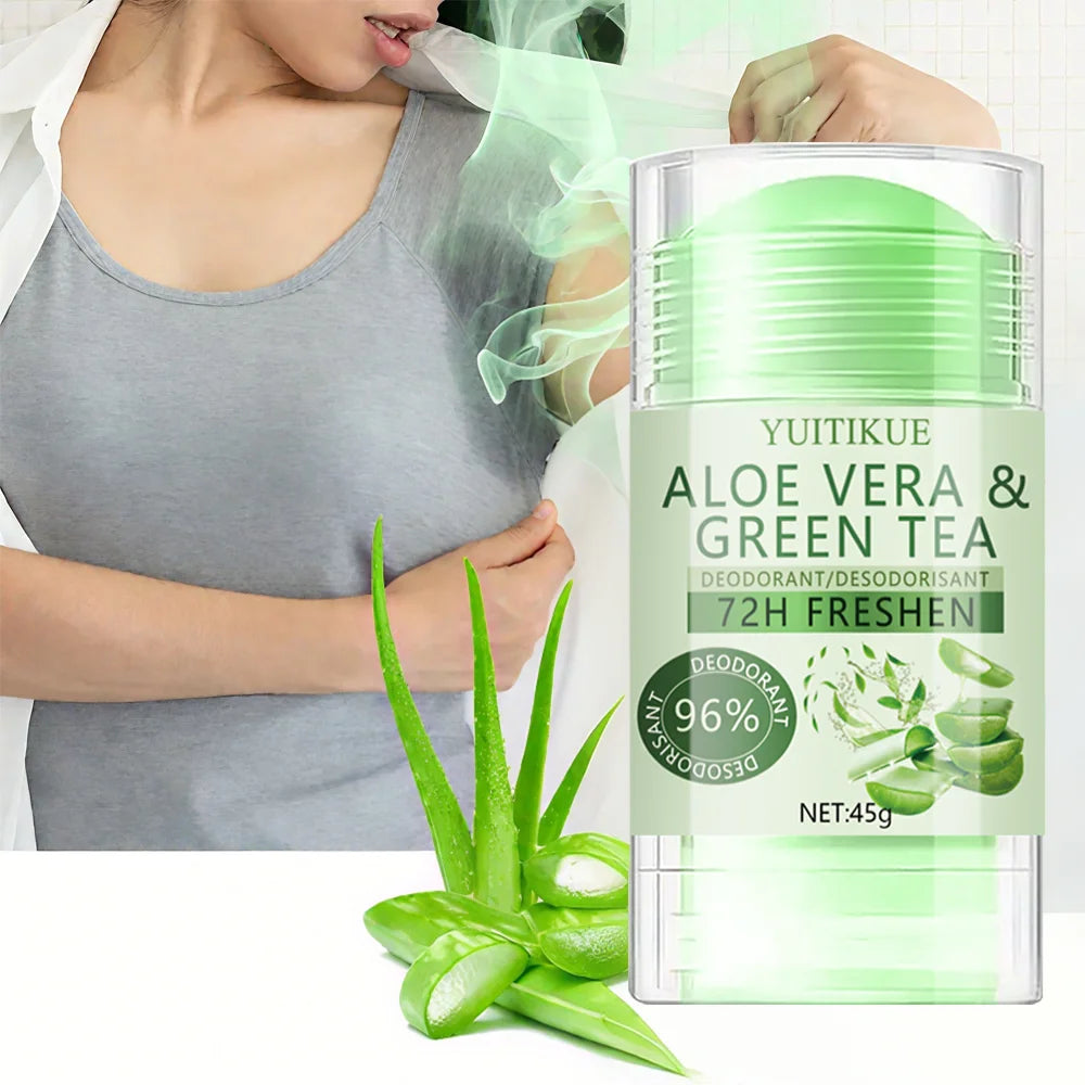 YUITIKUE Aloe & Green Tea Deodorant 72H Odor Control 45g Deodorant Stick Peaceful Pleasures Health and Wellness Default Title