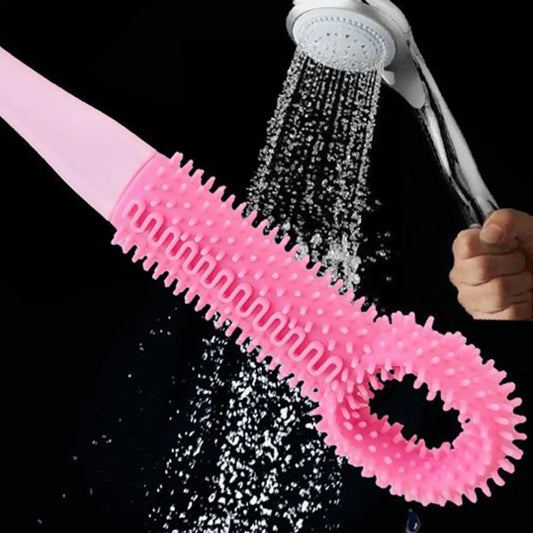 Long Handle Ergonomic Toe Brush – Soft Foot Scrubber for Shower Foot Scrubber Brush Peaceful Pleasures Health and Wellness