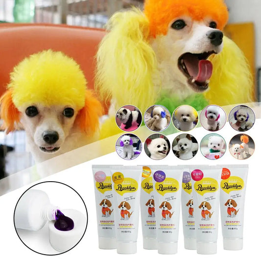 80g Pet Dog Cat Animals Hair Coloring Dyestuffs Dyeing Pigment Agent Supplies Peaceful Pleasures Health and Wellness