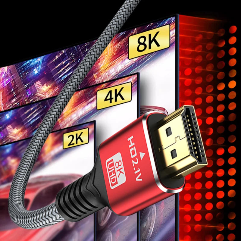 0.5M 1M 1.5M 2M 8K HDTV Cable for Xiaomi TV Box PS5 Ultra High Speed Compatible 8K@60Hz HDTV 2.1 Cable 48Gbps eARC Dolby Vision Peaceful Pleasures Health and Wellness