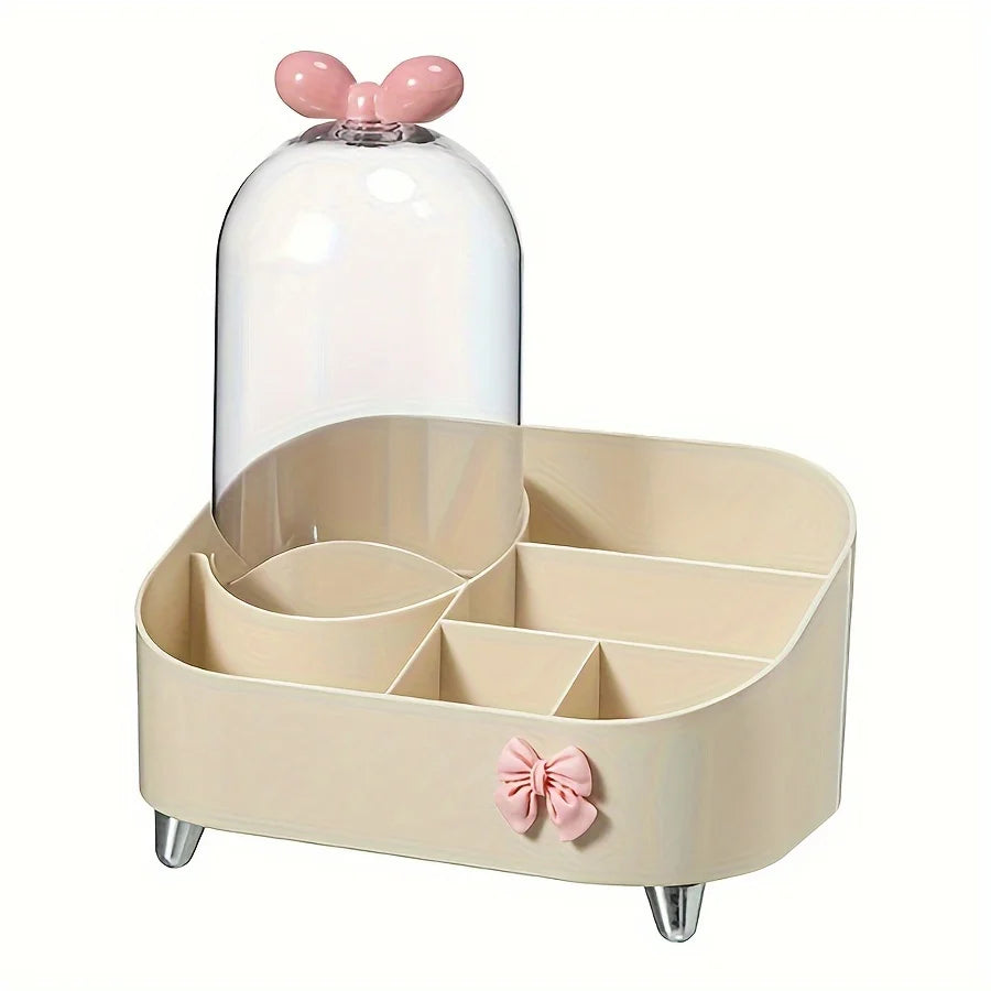 Large Capacity Makeup Organizer & Cosmetic Display Case with Brush Holder – Desktop Storage