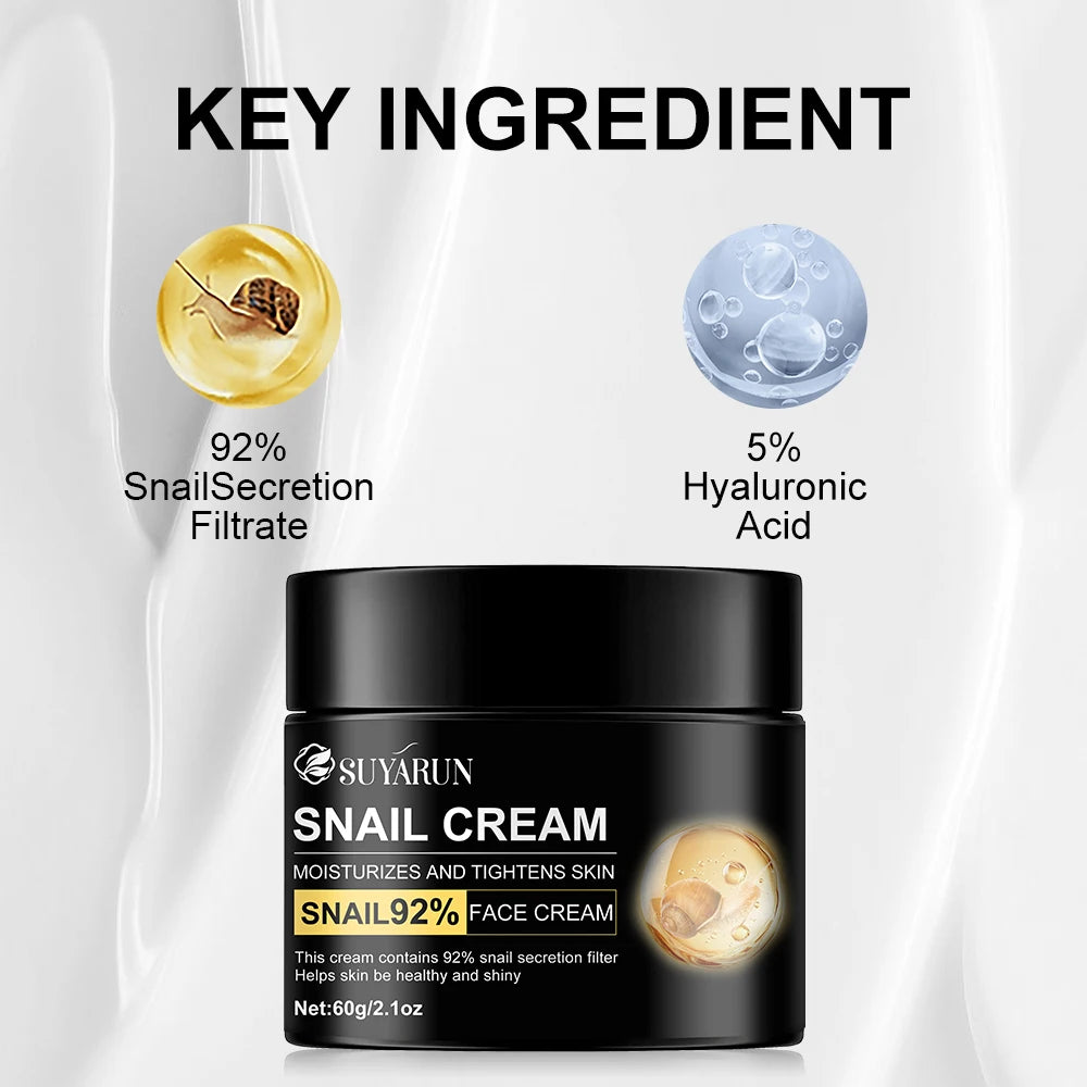 Snail Mucus Coconut Oil Cream, enriched with coconut oil and aloe vera, smooths fine lines, brightens and firms the skin . Peaceful Pleasures Health and Wellness