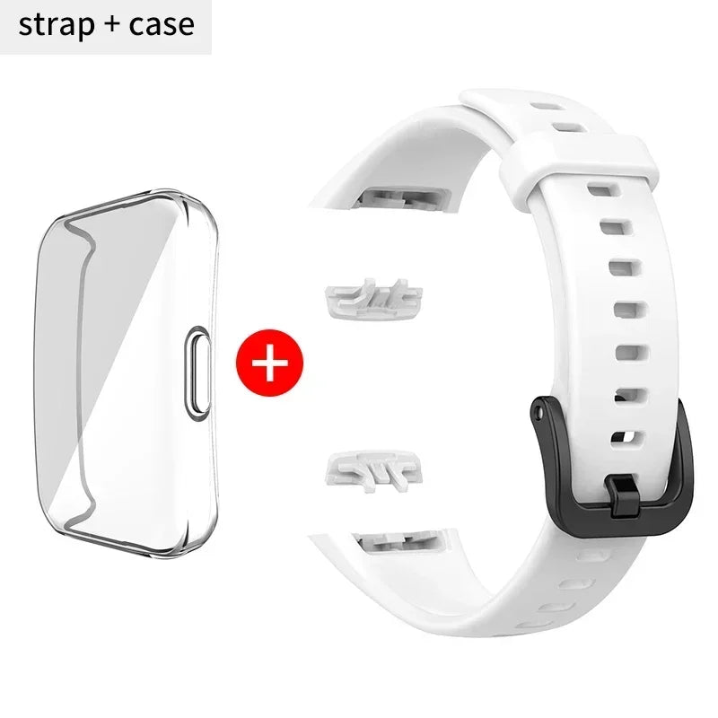 Silicone Sport Strap for Huawei Band 6 / 6 Pro & Honor Band 6 Peaceful Pleasures Health and Wellness White Case Strap For Huawei Band 6