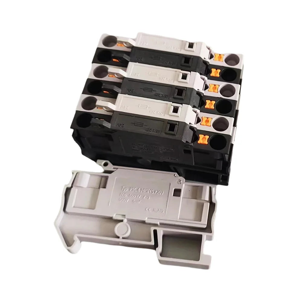 10Pcs PTC4-HESI Fush Terminal Block Disconnect Lever Push-in Connector Din Mount with 5x20mm 0.5A-10A Fuse PTC 4-HESI Peaceful Pleasures Health and Wellness