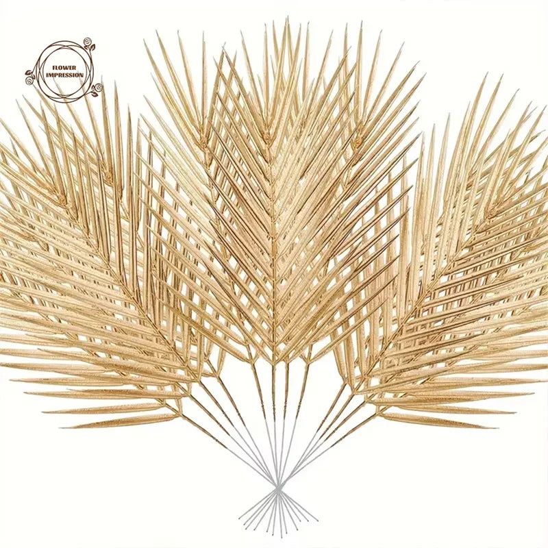 Golden Artificial Palm Leaves – Wedding, Sukkot & Holiday Decor