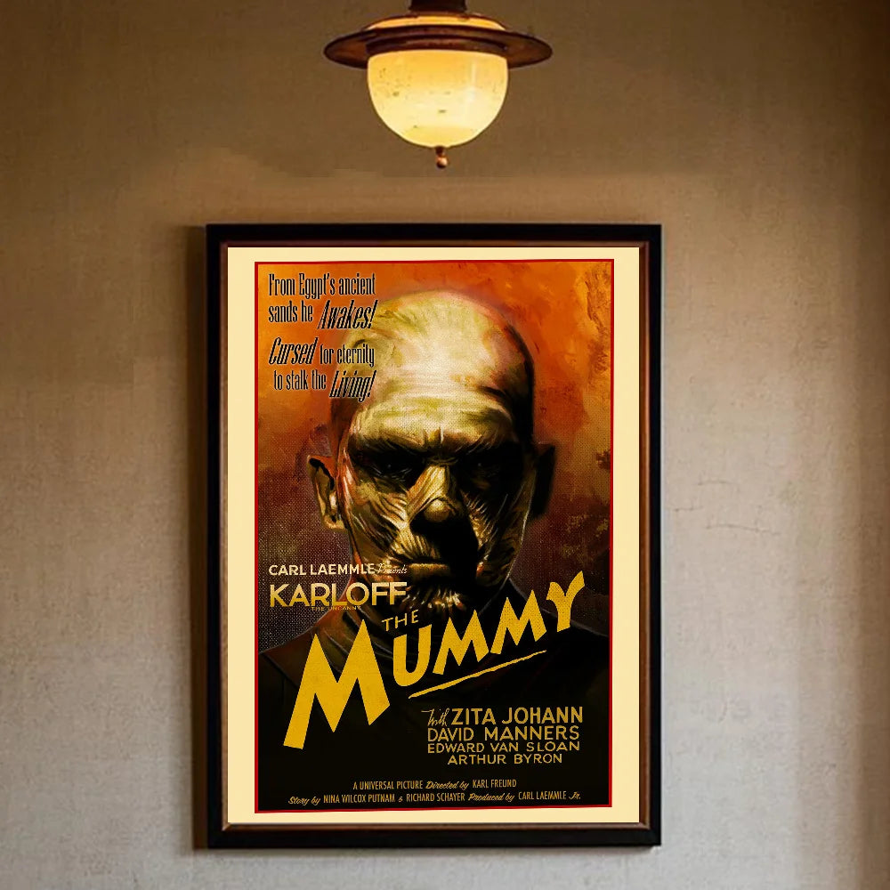 Vintage Universal Monsters Horror Movie Poster | Waterproof PVC Movie Wall Poster Peaceful Pleasures Health and Wellness z3 15X20cmNoframe