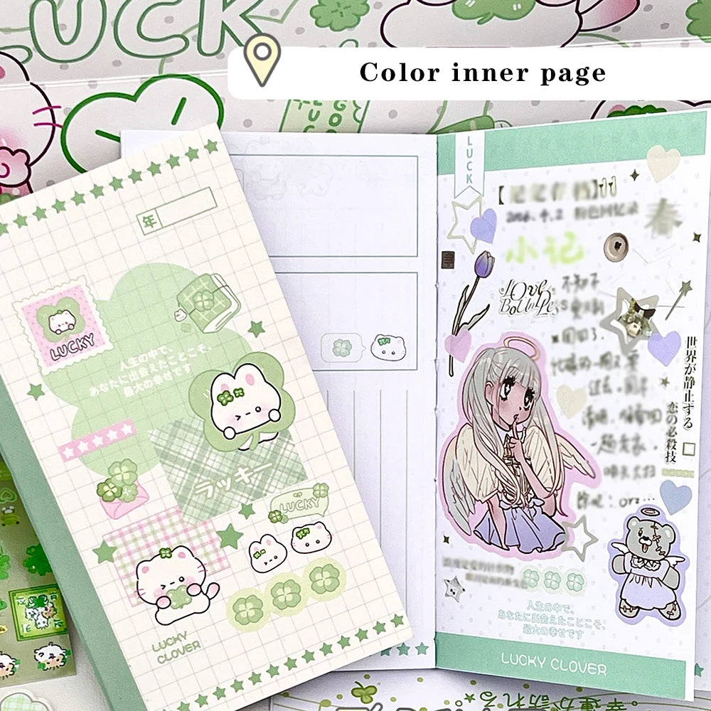 Four Leaf Star Language Handbook Korean Simple Cartoon Beauty Collage