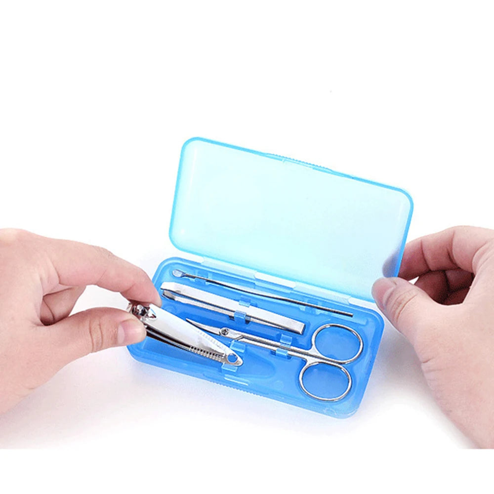 4Pcs Portable Nail Clipper Set, Stainless Steel Manicure Kit with Case, Travel Nail Grooming Tools for Home & Travel Peaceful Pleasures Health and Wellness