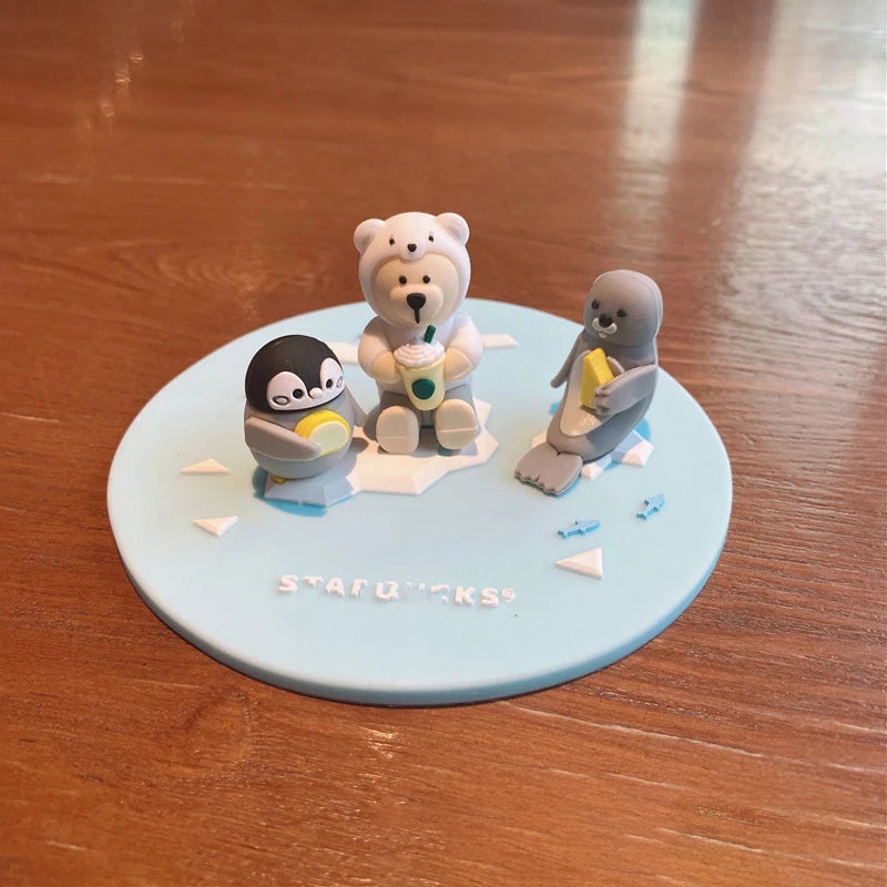 Food-grade Silicone Cup Cover Drinking Cup Cover Cute Cartoon Dustproof Universal Cup Cover Coffee Cup Cover Peaceful Pleasures Health and Wellness 11