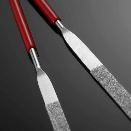 Needle File Non-slip Handle DIY Red Plastic Metal Stone Grinding Flat Peaceful Pleasures Health and Wellness Default Title