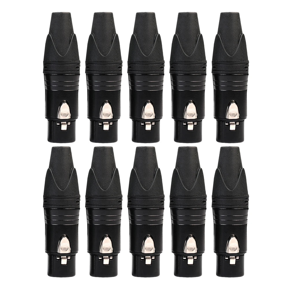 10pcs DIY Microphone XLR 3Pin Female Connector Cable Solder Plug Adapters Peaceful Pleasures Health and Wellness