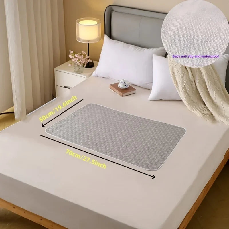 Washable Incontinence Pads for Elderly And Pets Leak-Proof Bed Care Mats for Menstruation And Home Use Multiple Sizes Available Peaceful Pleasures Health and Wellness grey-50x70cm