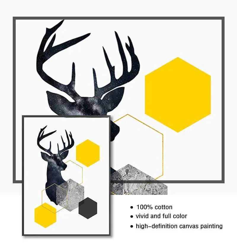 Painting for Living Room No Framed Nordic Style Geometric Starry Abstract Deer Wall Art Print Picture Canvas Peaceful Pleasures Health and Wellness