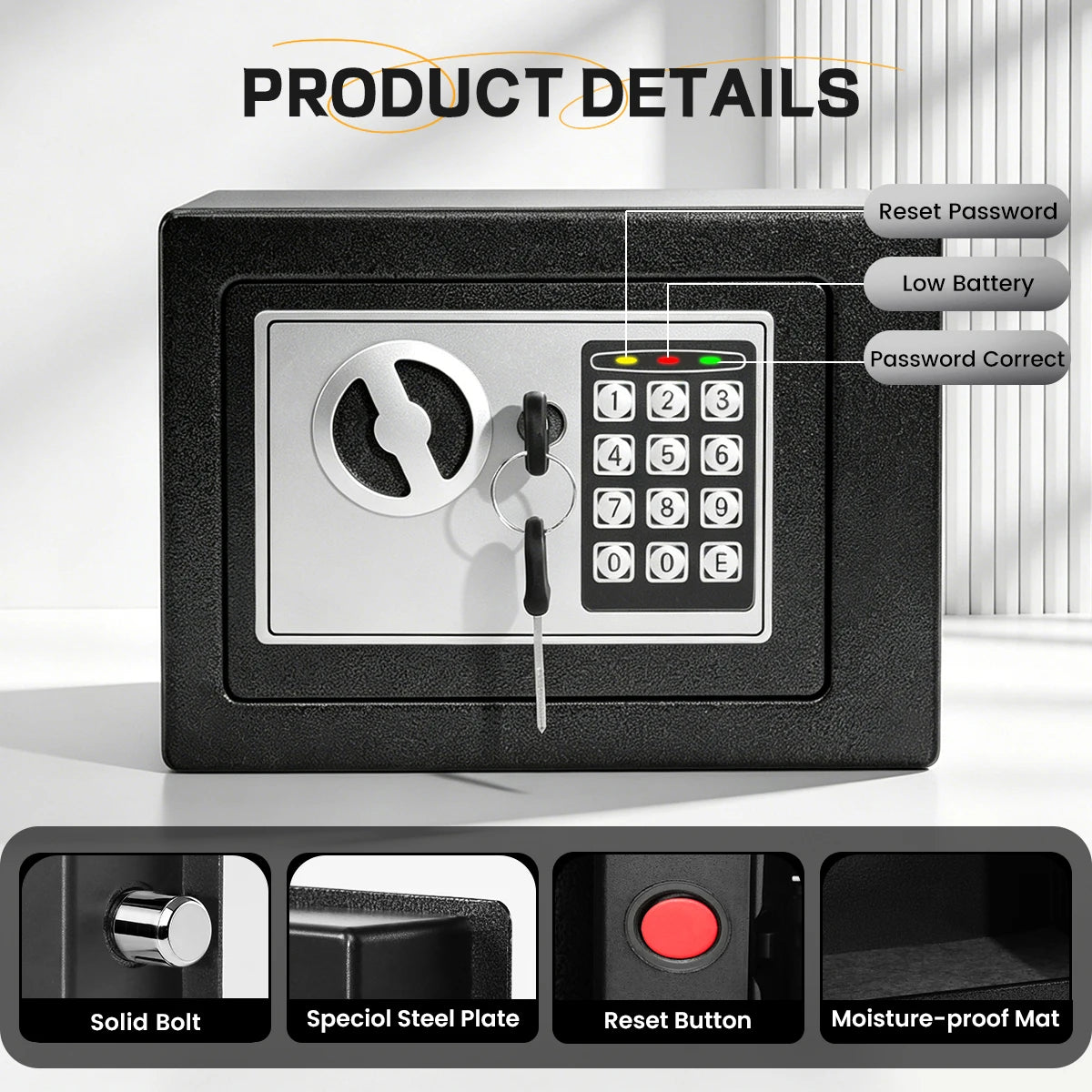 Ireproof Safes with Fireproof Money Bag Sensor Light Digital Keypad Home Safe Adjustable Shelf Security Safe Peaceful Pleasures Health and Wellness