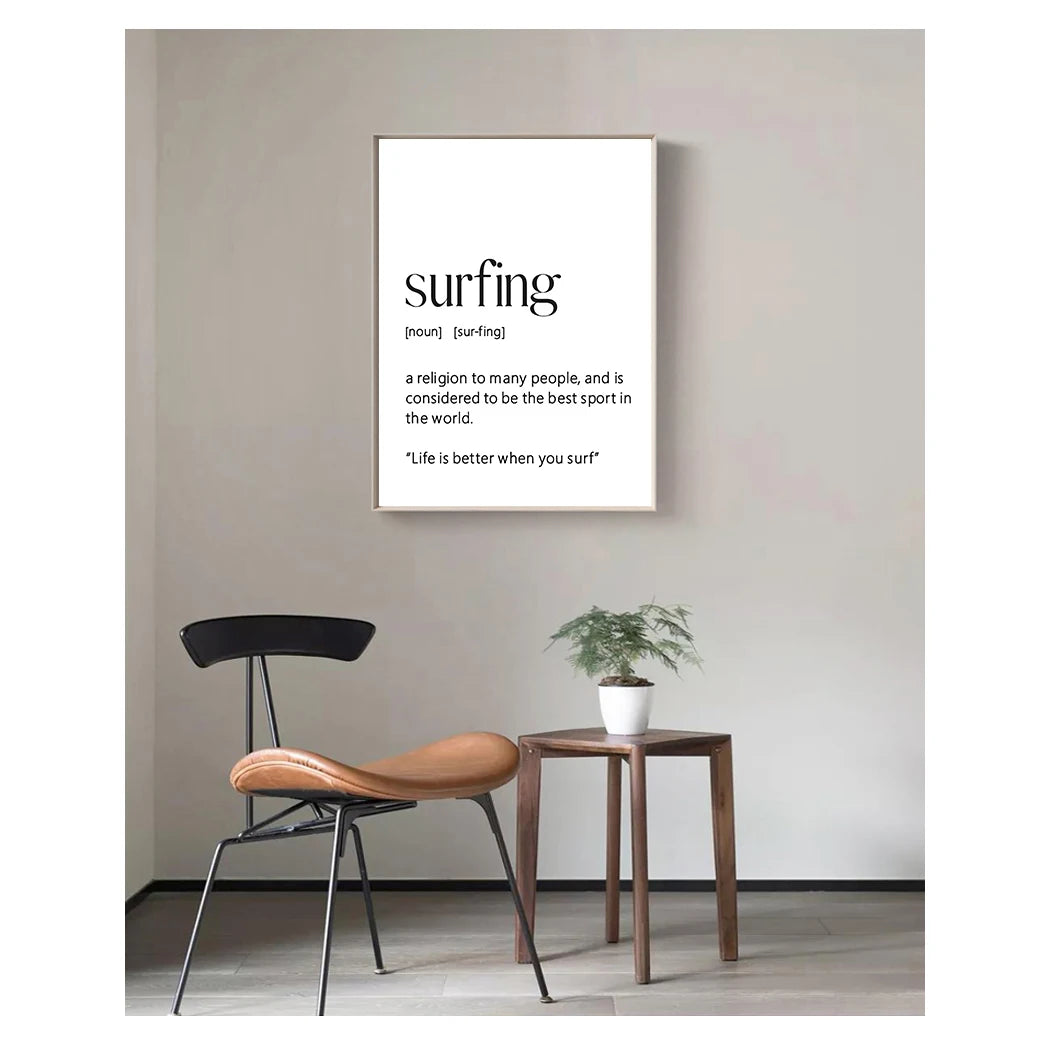 Surfing Definition Quote Canvas Wall Art | Surfer Gift Print