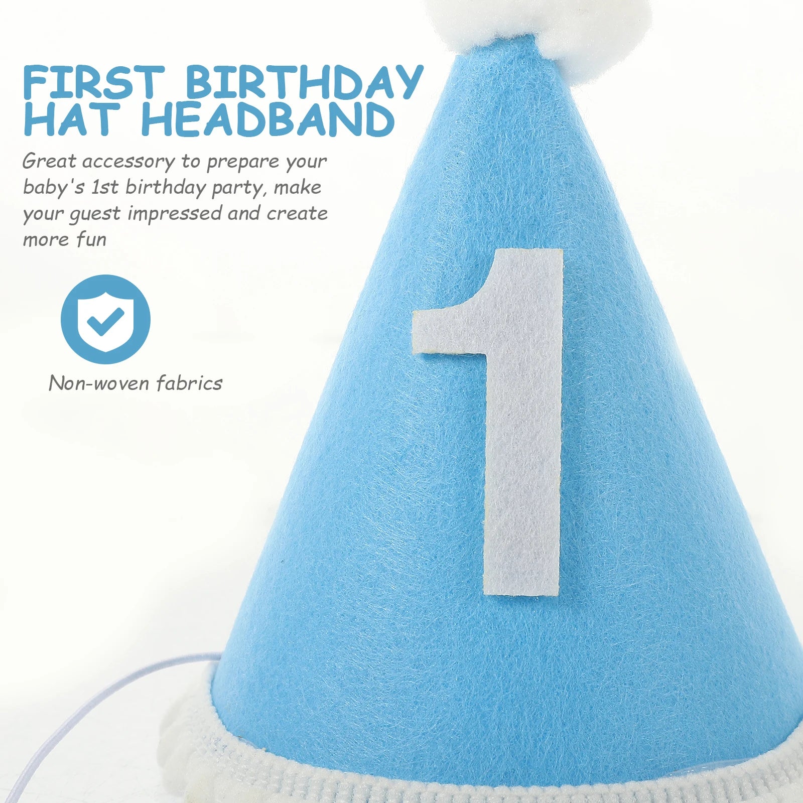 Birthday Hat Headbands First Birthday Hat 1-Year-Old Headband Birthday Party Hat Celebration Cap Festival Party Decor Photo Prop Peaceful Pleasures Health and Wellness Default Title