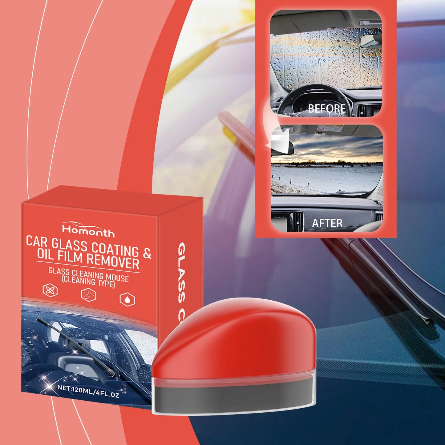 Car Windshield Glass Coating & Oil Film Remover Cleaner