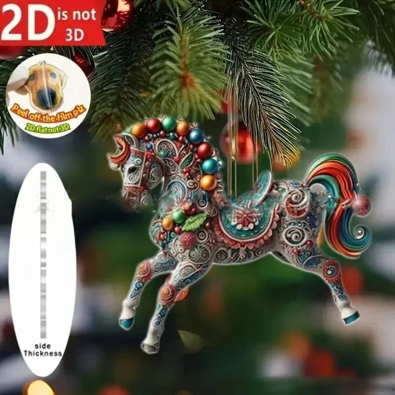 Golden Acrylic Horse Keychain Pendant – Car & Bag Charm Gift