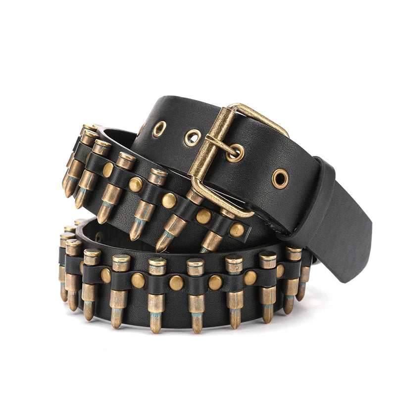 Vintage Bronze Chunky Belt – Y2K Punk Grunge Jean Belt Unisex