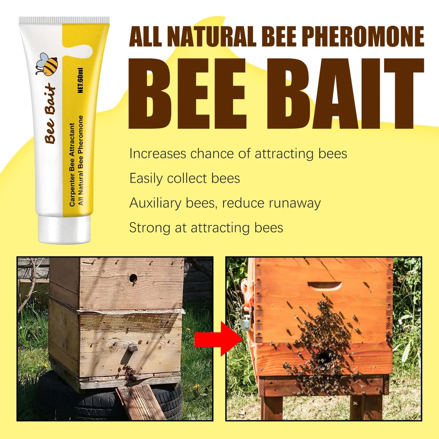 Bee Swarm Attractant Bait – Queen Pheromone Lure 60ml