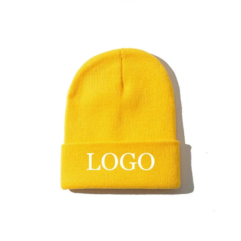 Custom Logo Ribbed Knit Beanie Hat | Unisex Winter Skullcap