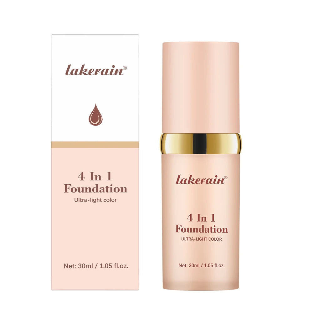 Color Changing Foundation 4 in 1 Moisturizing SPF 30+ Hydrating Color Longwearing Waterproof Travel Coverage Makeup Base Peaceful Pleasures Health and Wellness 1pc