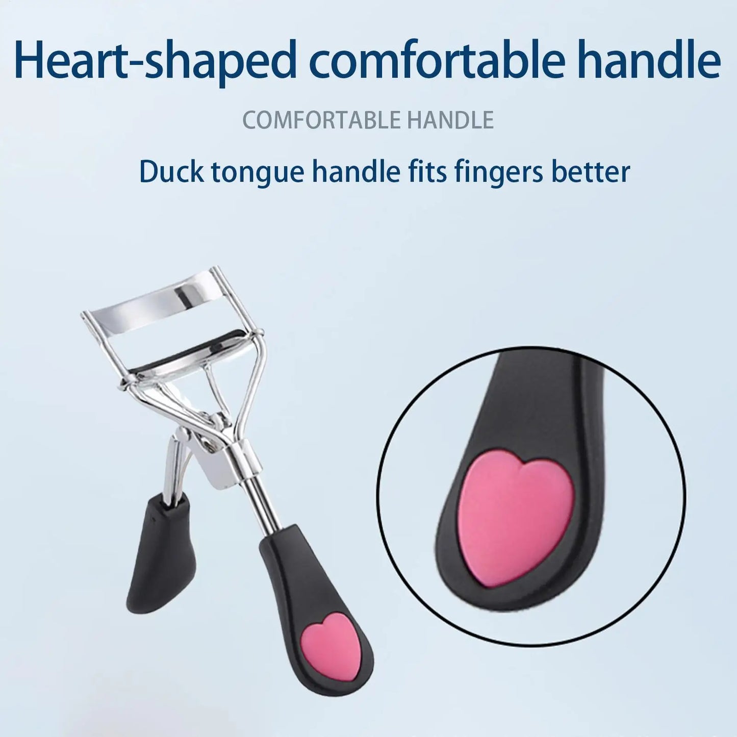 Heart Shape Handle Eyelash Curler with Replacement Pads