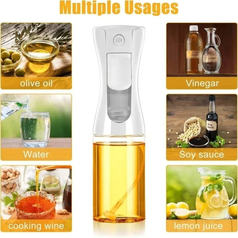 Multipurpose Oil Spray Bottle for Cooking and Grilling with Dropper Bottle, 200ml or 300ml Glass or Plastic Sprayer Dispenser Peaceful Pleasures Health and Wellness