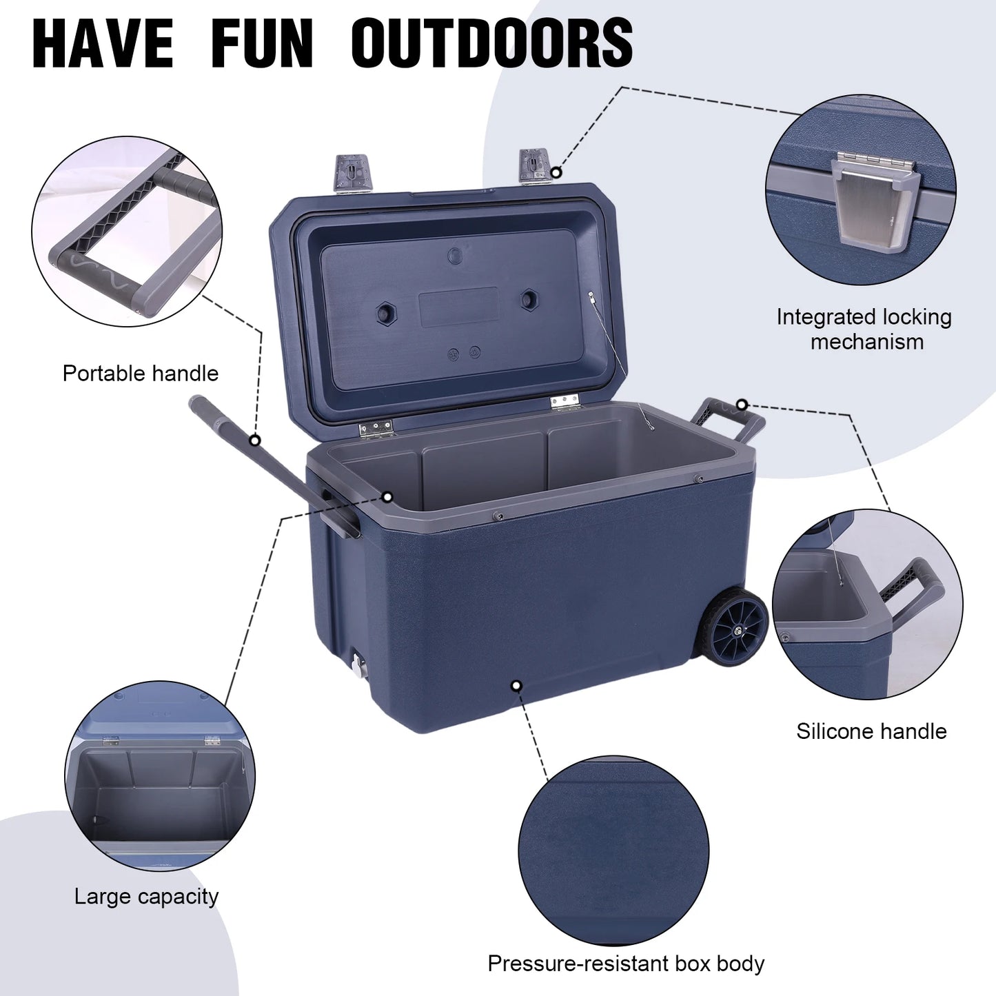 72L Wheeled Cooler – Ultra-Light Hard Insulated Ice Chest Box Peaceful Pleasures Health and Wellness