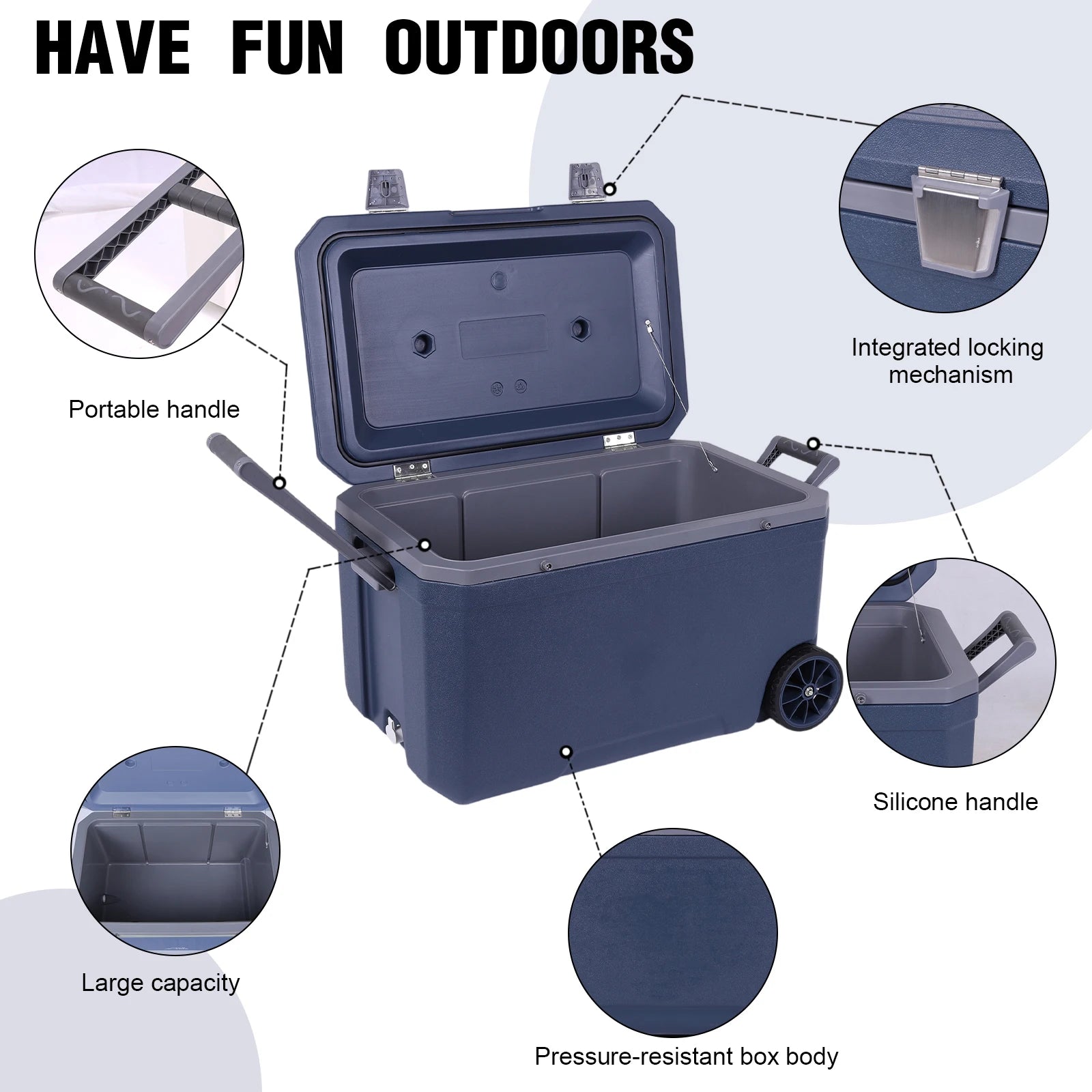 72L Wheeled Cooler – Ultra-Light Hard Insulated Ice Chest Box Peaceful Pleasures Health and Wellness
