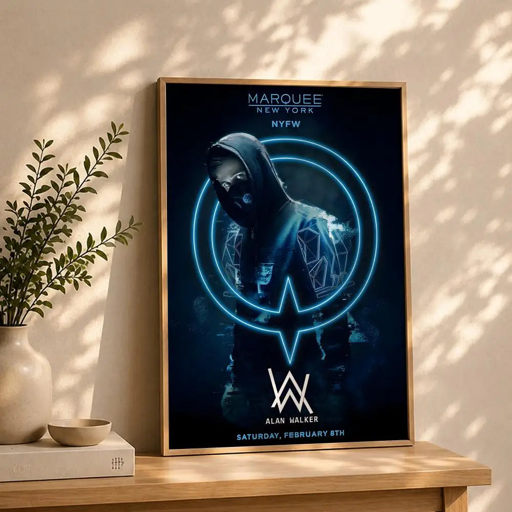 Alan Walker HD Self-Adhesive Waterproof Wall Art Poster Wall Art Poster Peaceful Pleasures Health and Wellness White5 15X20cmNoframe
