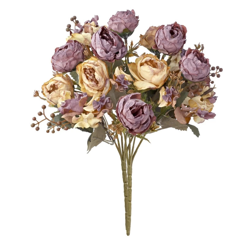 Artificial Silk Peony Bouquet – Wedding & Home Décor Faux Flowers