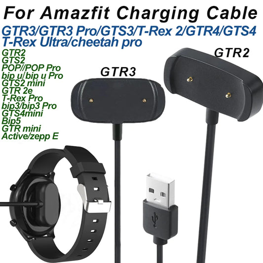 Charger Cable for Amazfit GTR2/GTS2/bip u/bip u Pro/ zepp E/GTR3/GTS3/T-Rex 2/GTR4/GTS4/T-Rex Ultra Smartwatch Charging Cable Peaceful Pleasures Health and Wellness