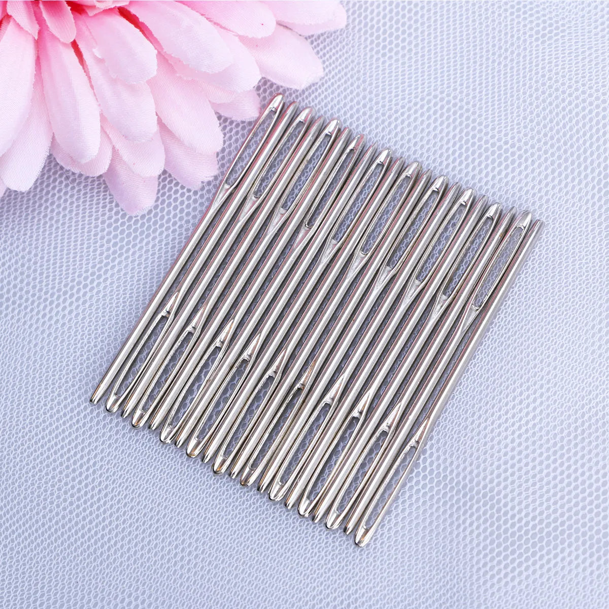 20Pcs 6Cm Stainless Steel Cross Stitch Needles Large Eye Blunt Sewing Needle for Knitting Crochet Embroidery Yarn Crafting Peaceful Pleasures Health and Wellness