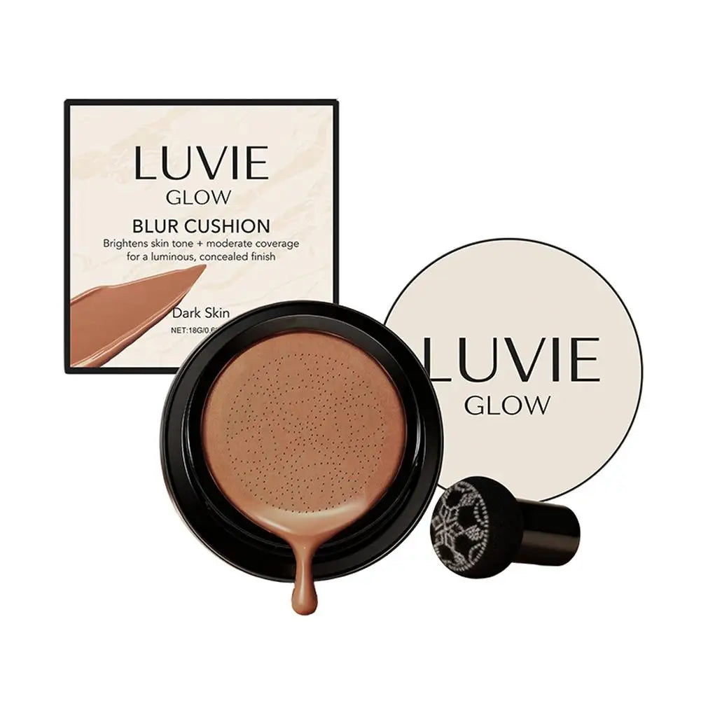 Face Foundation Concealer Cushion Lightweight Long-lasting Hydration Excellent Coverage Portable Cushion Cosmetic Korea Make up Peaceful Pleasures Health and Wellness dark skin tone