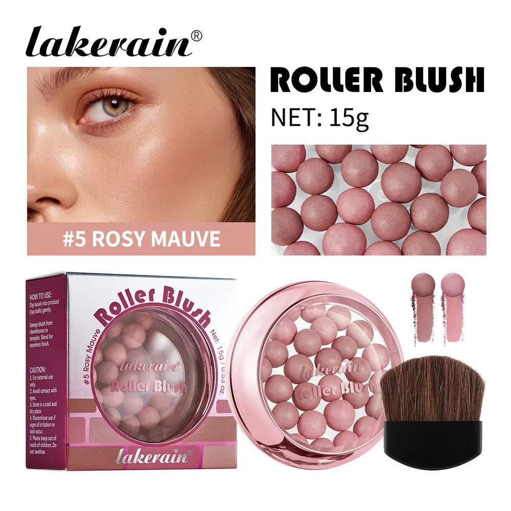 Lakerain Roller Blush – Shimmer Spherical Powder Beads Blusher