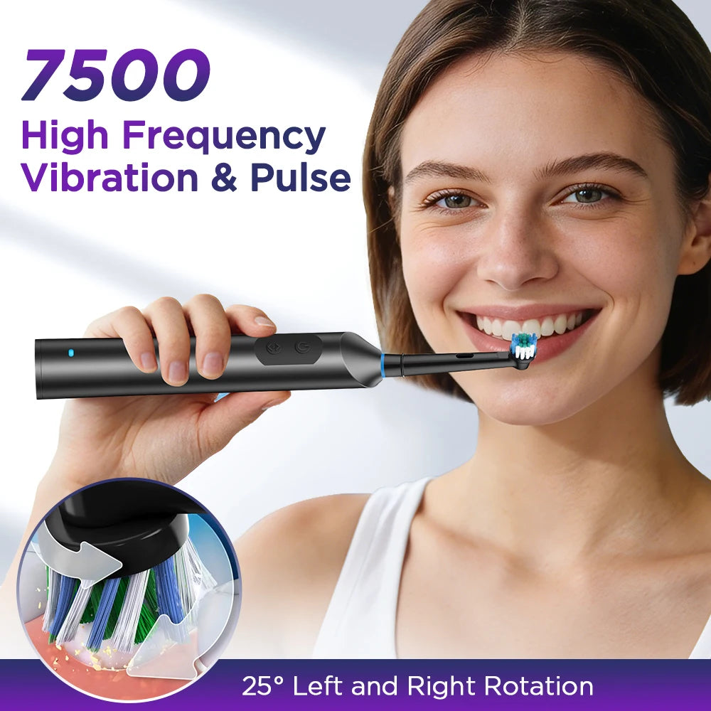 Rotary Electric Toothbrush for Adults 5 Modes Smart Rechargeable Auto Tooth Brushes with 4 Replacement Heads for Deep Cleaning Peaceful Pleasures Health and Wellness