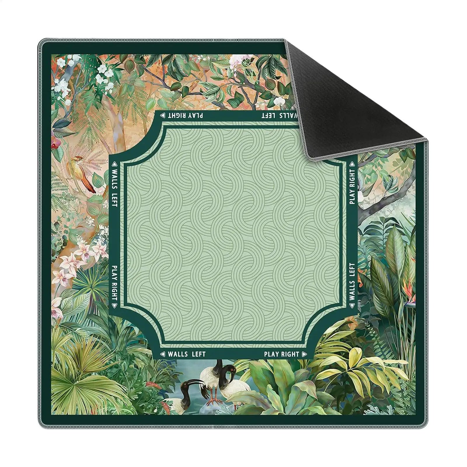 80*80cm Mahjong Mat Tropical Plants Vintage Design Anti-Slip Poker Card Table Cover For Tile Games Home Dorm Living Room Decor Peaceful Pleasures Health and Wellness